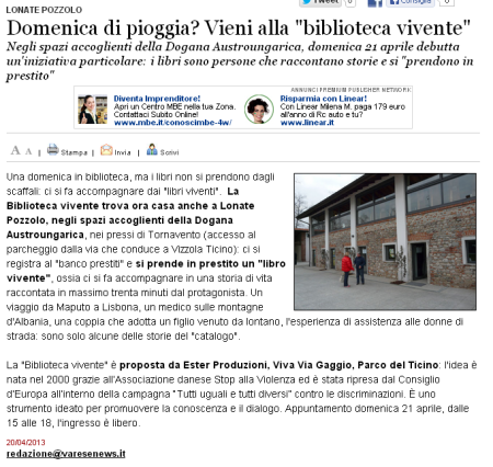 Varesenews del 20 aprile 2013